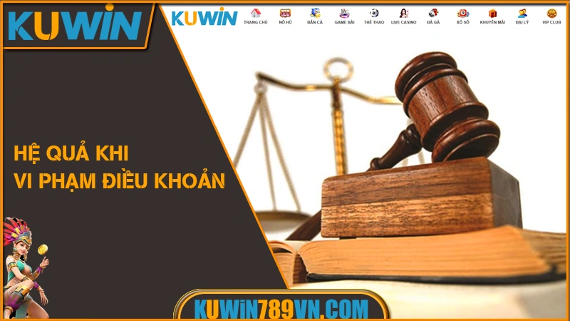 Điều Khoản Và Điều Kiện KUWIN 7 Hệ quả khi vi phạm điều khoản